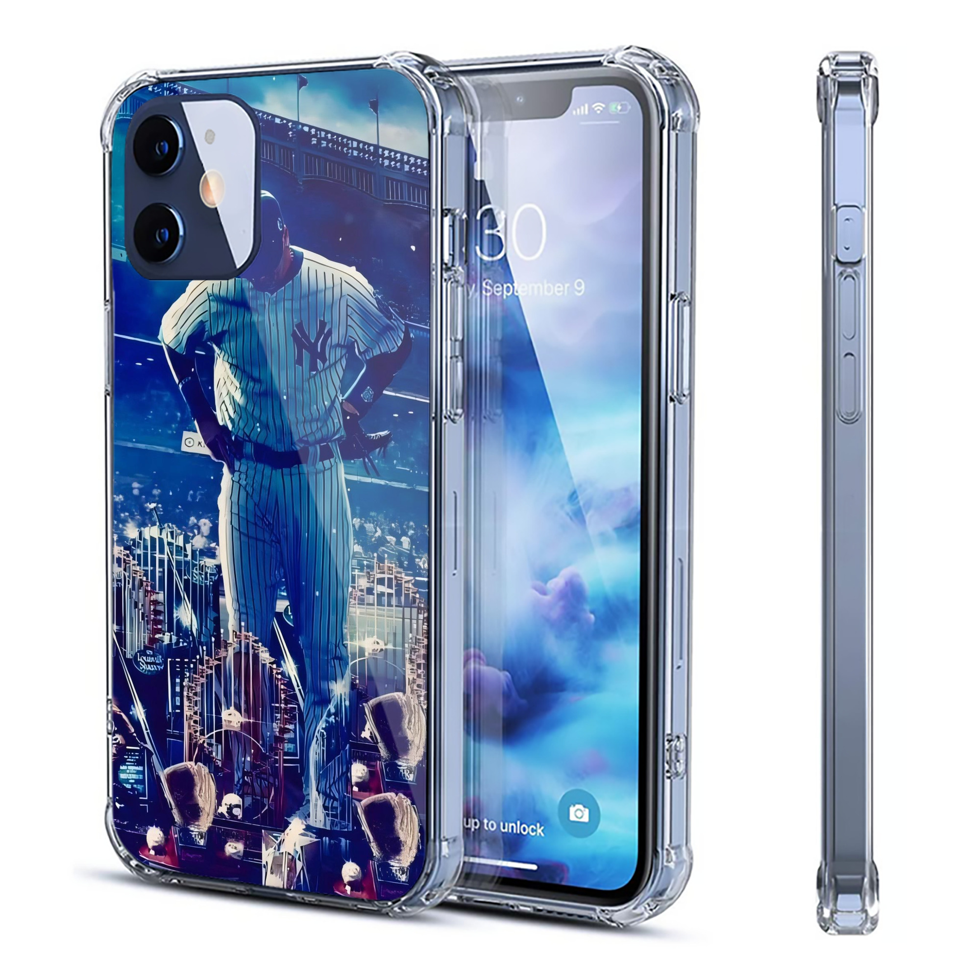 New York Yankees 345 Clear IPhone 12 Case – Soft TPU With UV Print – Enhanced Drop Protection, Precise Fit, Anti-Fingerprint, Customizable Design, Scratch-Resistant, Yellow-Resistant